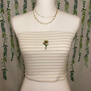 Striped sunflower crop top
